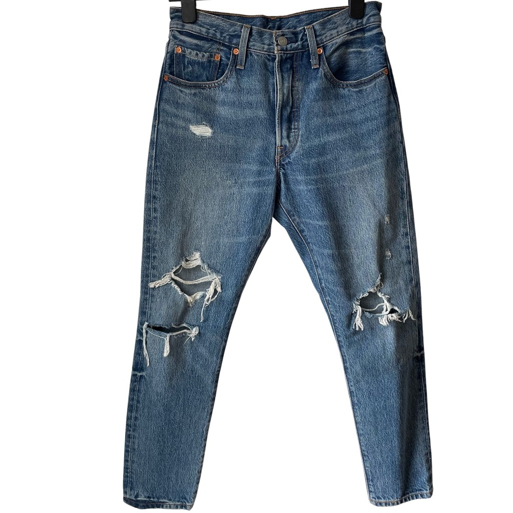 Levi's 501 S size 27 ripped jeans | “old hangouts” blue denim | good condition